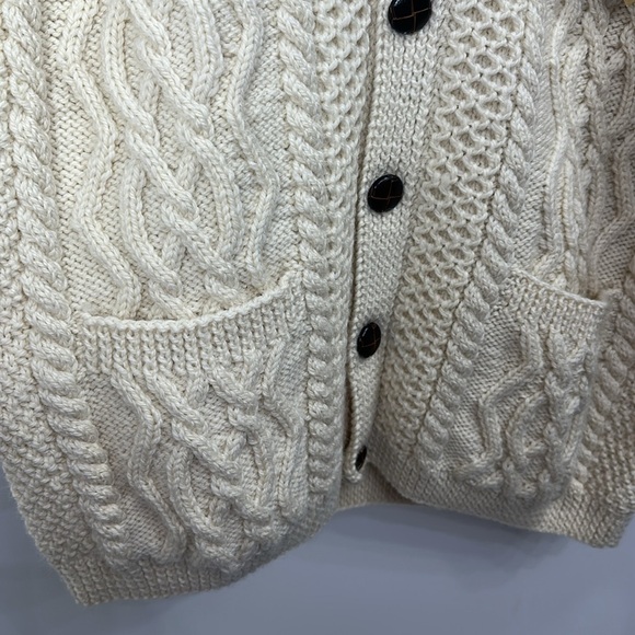 Blarney Woolen Mills Ireland Wool Cable Knit Sweater Cardigan Size 48 NWT. - Picture 6 of 15